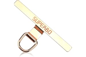 [SUPERBO] ストラップホルダー 厚さ0.2mm極薄 浮き上がり防止 ステンレス製 アタッチメント 全機種対応 落下防止 挟むだけ (ステンレスゴールド)