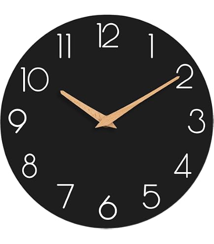 インテリア時計 Flow Timer - Midnight Black Driini Staircase Modern Wall Clock - Unique 11.2 in. Frameless