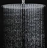 AKDY Solid Oval Shape Ultra Thin Stainless Steel Rain Shower Head, 15 3/4', Chrome Stainless #304 St