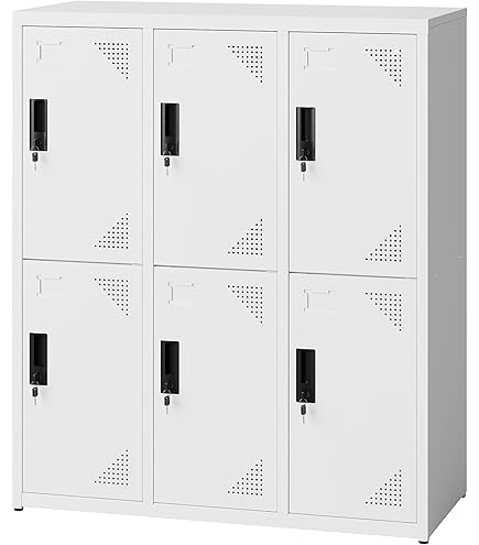 Amazon.co.jp: COOLIVE ロッカー 6人用 3列2段 鍵付き スチール