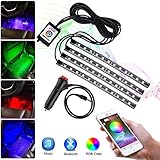 xlp LEDテープライト Ledストリップライトセット 車内装飾用 ledフロアライト 自動車用LEDライト カラフルな雰囲気ライト 音楽のリズムランプ ブルートゥースワイヤレス