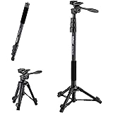 【Amazon.co.jp限定】Velbon (ベルボン) スタンド型一脚 Pole Pod EX AZ ポール部4段/脚部2段 レバーロック ポール部径23mm/脚部径17mm 小型 3Way雲台 クイックシュー対応 一脚ポール付卓上三脚 一脚単独