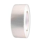 ＦＵＫＵＭＩＤＯ 反射テープ 自転車 ステッカー ヘルメット シール 車 防水 滑り止め 路面 5cm×25m コンクリート テープ 蛍光 白 ホワイト