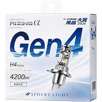 Amazon.co.jp: スフィアライト RIZINGα Gen4 H4 Hi/Lo LEDヘッドライト