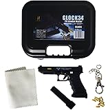 [株式会社アザレア] HITCALL グロック 34 コンバットマスター 超精密 1/3 排莢式 合金 キーホルダー メタルスライド ミニモデルガン 専用ガンケース