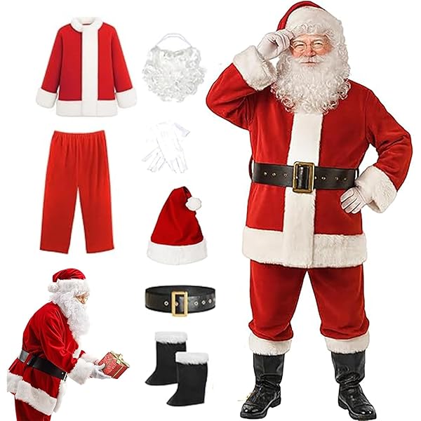Amazon.co.jp: [TUAHOUS] サンタクロース コスチューム 厚手 衣装 大人