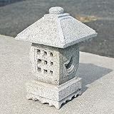 職人手作り 天下茶屋灯篭 高さ約40cm 白御影石