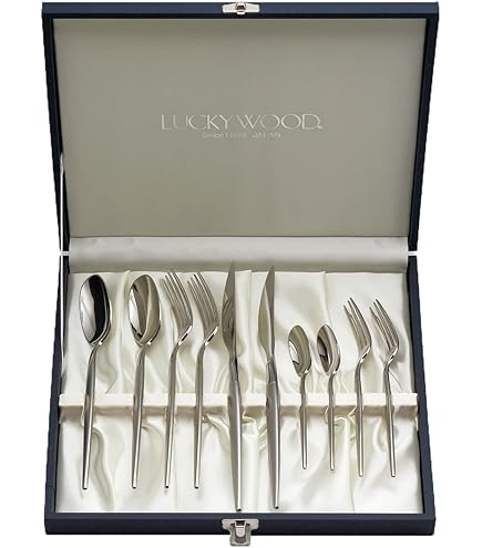 Amazon｜ラッキーウッド【カトラリーセット】【エメラルド金彩