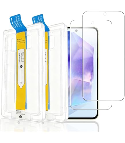 Amazon | 【2+2枚セット】 2枚 対応 Galaxy A55 5G ガラスフィルム + 2