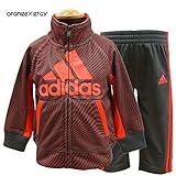 adidas アディダス ベビー服 ジャージ スポーツウエア 上下セット - orange×gray/75～80cm