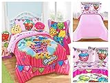 Shopkins Kids 4 Piece Bed in a Bag Twin Bedding Set - Reversible Comforter, Microfiber Sheets & Pill