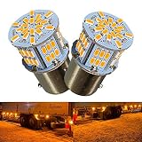 Discover winds 超高輝度 S25 G18 シングル 12V 24V 兼用 バイク・乗用車からトラックまで！3014 54SMD LEDバルブ アンバー2個