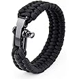 Podokas Paracord Bracelet Buckle Survival with Available in 3 Adjustable Stainless Steel Shackle for Outdoor, Essential for H