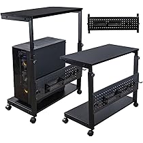 【新品】パソコンスタンド 黒 パソコンラック ゲーミングPCラック キャスター付 61sXgnVc4iL._AC_UL210_SR210,