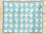 海動物装飾フリーススローブランケットホワイトBaby Seals withキュート面子供赤ちゃん笑顔Cheerful Kids Throw 49.2W x 39.3L Inches MTH622480