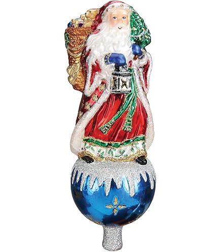 Amazon.co.jp: Old WorldクリスマスサンタツリートップガラスBlown