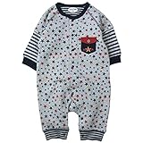 《秋冬春対応》 LoveLoveKids(ラブラブキッズ)裏起毛星柄Ptフィットモンキーオール 70cm /コン NO.KK-31-3970