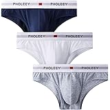 [PHOLEEY] パンツ メンズ 下着 ブリーフ 3枚セット 超長綿 男性用パンツ 立体構造 通気性 肌触り良い 前閉じ 無地 アンダーアーマー パンツ