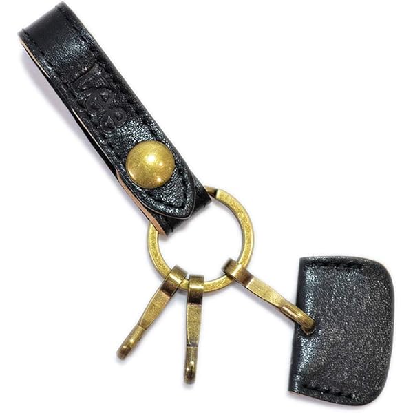 トム　Chrome Hearts ブラックレザーキーホルダー クロムハーツDキーリングブラックレザー&スプリットキーリング