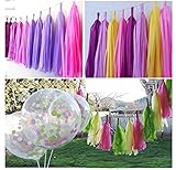 HG-X ? 20 PCS Tissue Paper Tassel DIY Party Garland for Weddings, Birthday Parties and Baby Showers 