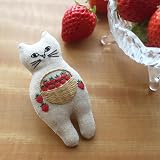 ピース(Piece) 刺しゅうキット 「nekogao ブローチキット」-いちごのバスケット- PHC-124-1