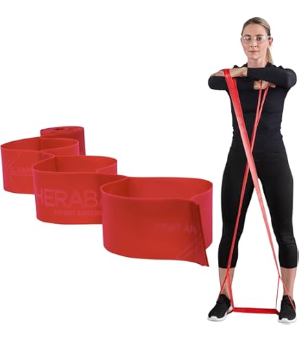 Amazon.co.jp: THERABAND ハンドル付セラチューブ 120㎝-125㎝ 赤