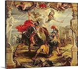 Peter Paul ( 1577 – 1640Rubensプレミアムシックラップキャンバス壁アート印刷題名Achilles Defeating Hector、1630 32 24" x 20" BA