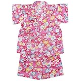 《盛夏 甚平》(ジンベイ) 日本製ベビー女児 リップル生地朝顔総柄甚平スーツ 80cm/PK NO.OG-75571