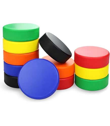 6 Pack Ice Hockey Pucks With Reusable Mesh Bag Rubber Street