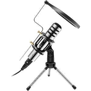 DEARING マイク スマホマイク iPhoneマイク 卓上マイク マイクスタンド マイクロフォン 三脚スタンド付き 折り畳み式 270℃調整可能 レコーディング 金属構造 高音質 集音 録音 生放送 会議用 3.5㎜ジャック接続 日本語取扱説明書付 カラオケ機器 iPhone/Android/PC/iPad等対応