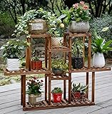 多段鉢植え植物ディスプレイスタンド木製植物フラワースタンドバルコニー居間屋外フラワースタンド ( 色 : A )
