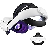 KIWI design Comfort Head Strap Accessories Compatible with Quest 2, Elite Strap Replacement for Enhanced Support, White/Black