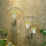 フラワースタンド フラワースタンド鍛造アイアンフラワースタンド壁ハンギング牧歌的な傘壁の装飾花屋バーカフェウォールデコレーションサイズの組み合わせ Flower racks (色 : B)
