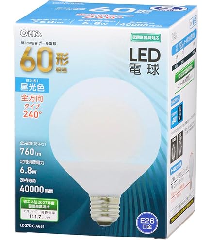 Amazon | 【EFG12EN】東芝[TOSHIBA] 電球形蛍光ランプ G形 60W形