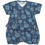 甚平 ロンパース ベビー 新生児 男の子 綿100% 日本製生地 グレコ 花火/紺-9887 60-70cm