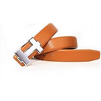 【美品】オレンジ レザー ベルト 装飾バックル 0_9951f8ba0f77d6d4de5cbcfe354f