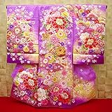 【金彩まりと牡丹・華尽くし・うす紫】 女児　初着　祝着 のしめ 産着 女の子のお宮参り着物 高級 フードセットプレゼント付