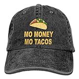 大人 デニム キャップお金 タコス 大人気 釣り レジャー・キャップ UVカット 紫外線対策 日よけ 小顔効果 プリント付き 無地 ブラック