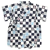 甚平 ロンパース ベビー 男の子 綿100% 日本製生地 グレコ カバーオール 市松家紋/紺-9929 70cm