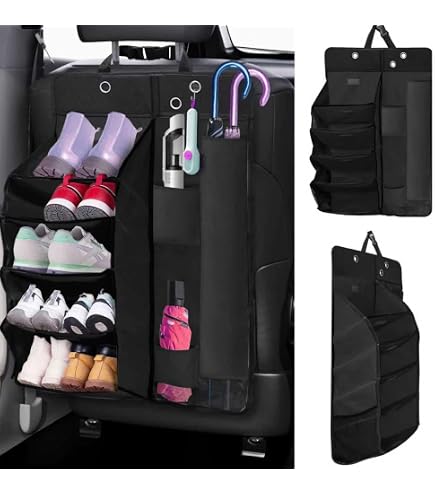 Amazon｜iKristin 車用マルチシューズラック&傘入れ カーシューズ 