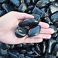 最高ランク 黒玉砂利(彩光石)自然玉 8分(18mm～22mm) 小袋 800g