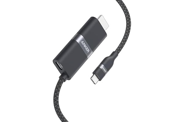 Anker Nano USB-C & HDMI ケーブル (4K, 高耐久ナイロン, 140W) 0.9m 4K 60Hz出力, 140W PDパススルー充電, 2in1 iPhone 16 / 15 Galaxy iPad Pro MacBook Pro/Air 各種対応