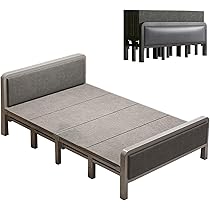 1pc ポータブル折りたたみベッド コンパクトショートシングル折りたたみベッド(幅98×奥行190cm BR