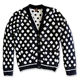 (プーフ)POOF ブラック×ホワイト　ドットカーディガン 6X/110-120cm 【並行輸入品】