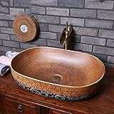 GYP 盆地は、楕円形の陶器を増やします。流域の洗面所は、青と白の葉で洗う ( 色 : A )