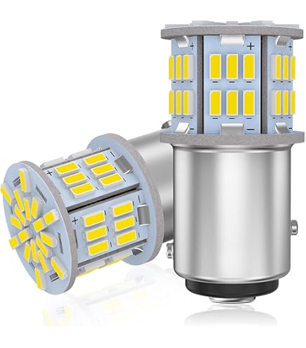 Amazon | 12V-24V車用 S25 ダブル球 アンバー BAY15D P21/5W LEDバルブ