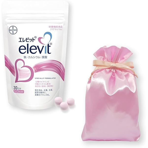 Amazon | 【公式】 エレビット 葉酸 サプリ 90粒×1袋 + ギフトバッグ