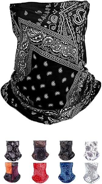 Trifong Face Cover, For Summer, UV Cut, Cooling, Paisley Pattern, Face Mask, Ear Hook, Camouflage, Thin, Breathable, Neck Guard, Survival Games, Motorcycle, Bicycle, Hay Fever, UV Protection, Fishing - 1