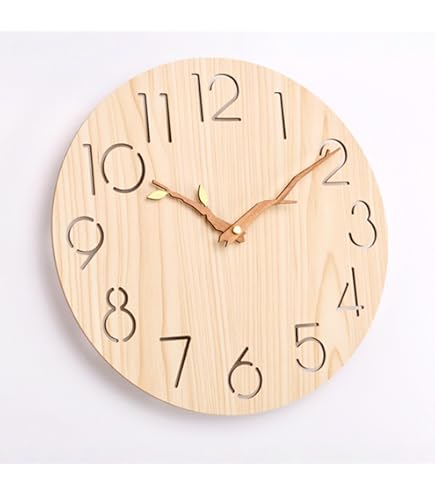 木製 壁掛け時計 掘り文字盤 寝室時計 ウォールナット時計 木製 壁掛け時計 掘り文字盤 寝室時計 ウォールナット時計 Amazon.co