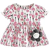 Plus Nao(プラスナオ) ワンピース 子供用 半袖 ミニワンピース ラウンドネック パフスリーブ 女の子 ベビー キッズ ジュニア 幼稚園 保育園 6 E